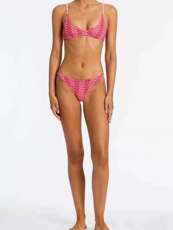 NWT Triangl Pink Crochet Bikini Set Maia Alina S+ XS - Picture 3 of 10